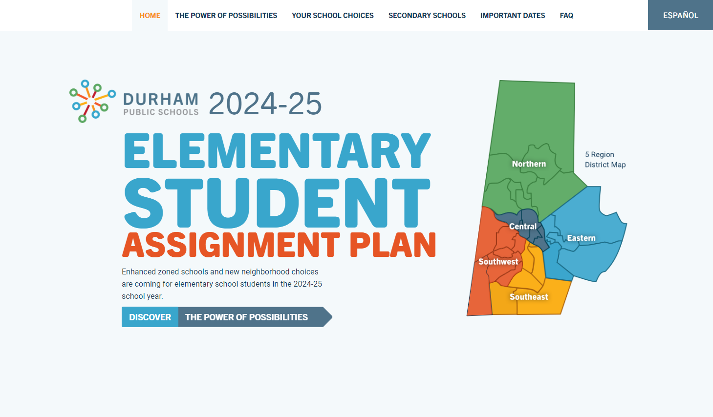 Durham Public Schools Growing Together website from the Holter Strategic portfolio