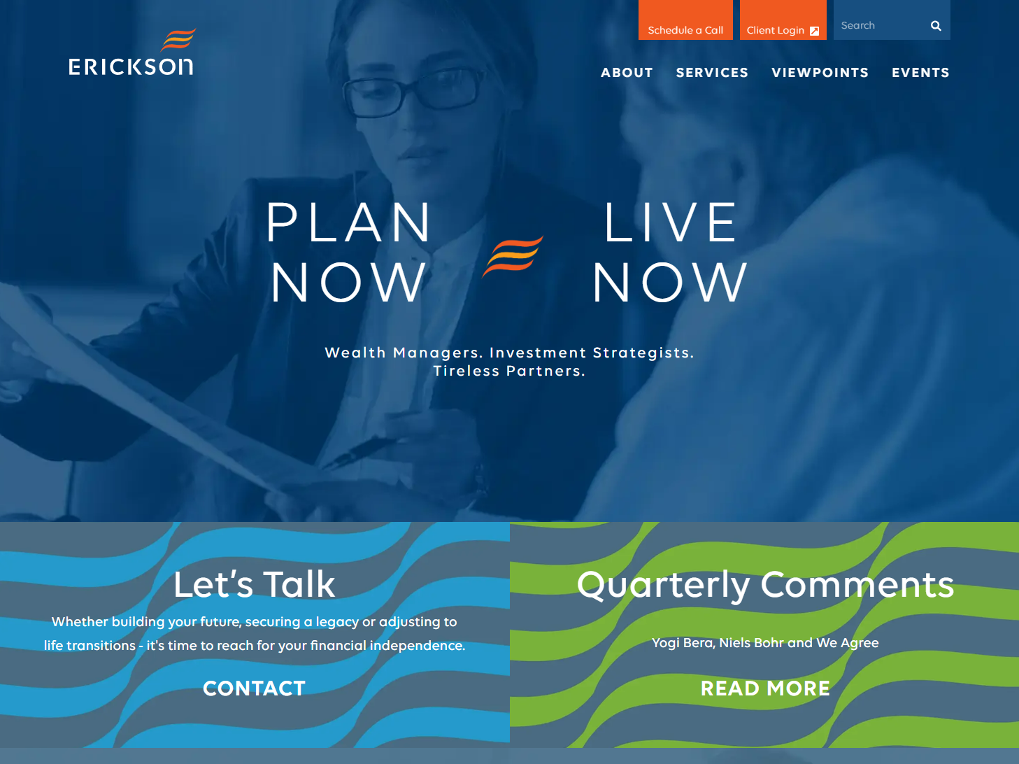 Erickson Advisors website from the Holter Strategic portfolio