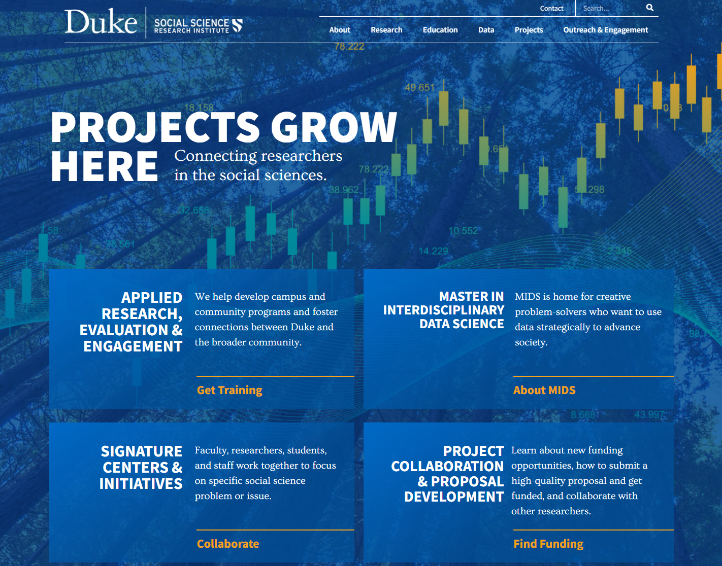 Duke Social Science Research Institute website from the Holter Strategic portfolio
