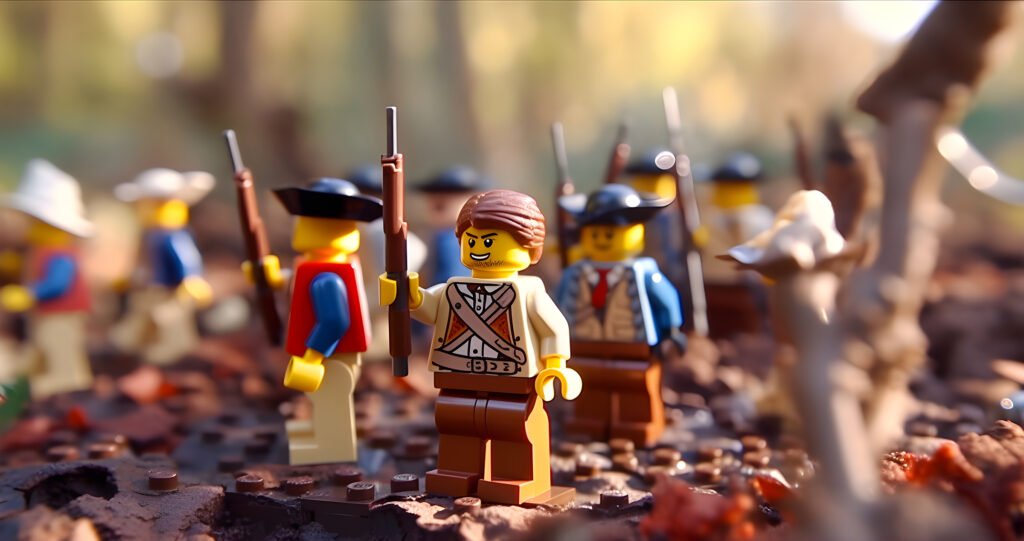 Lego revolutionaries asking you to join the revolution of low code development platforms.
